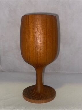 Teakwood Goblet Wine Glass - Brown